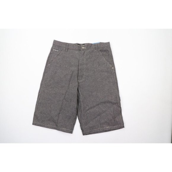 NOS Vintage 90s Streetwear Mens Size 36 Baggy Loose Fit Denim Jean Shorts Black